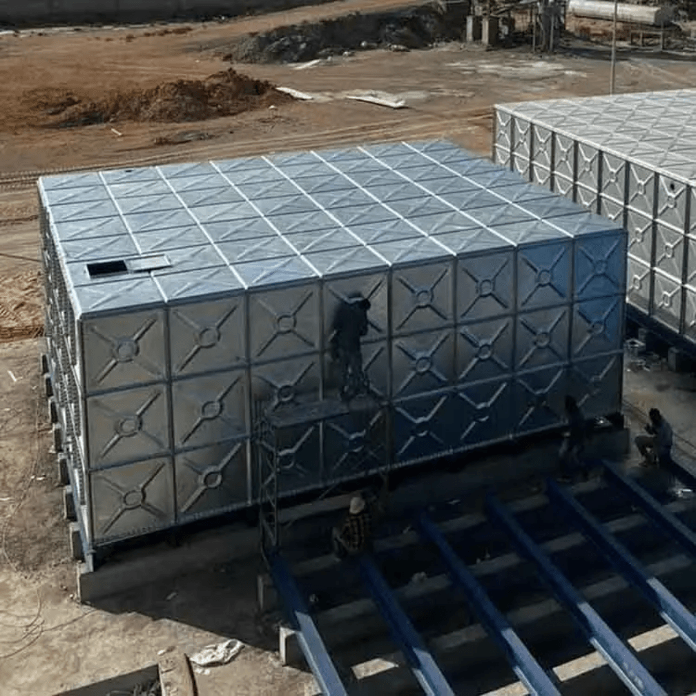 Pressed Steel Water Storage Tank Installation 3